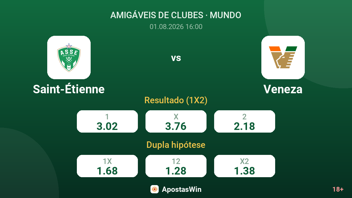 Saint-Étienne vs Veneza — odds