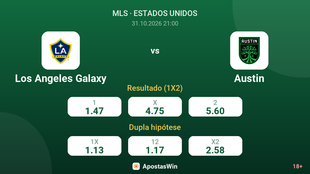 Los Angeles Galaxy – Austin — odds