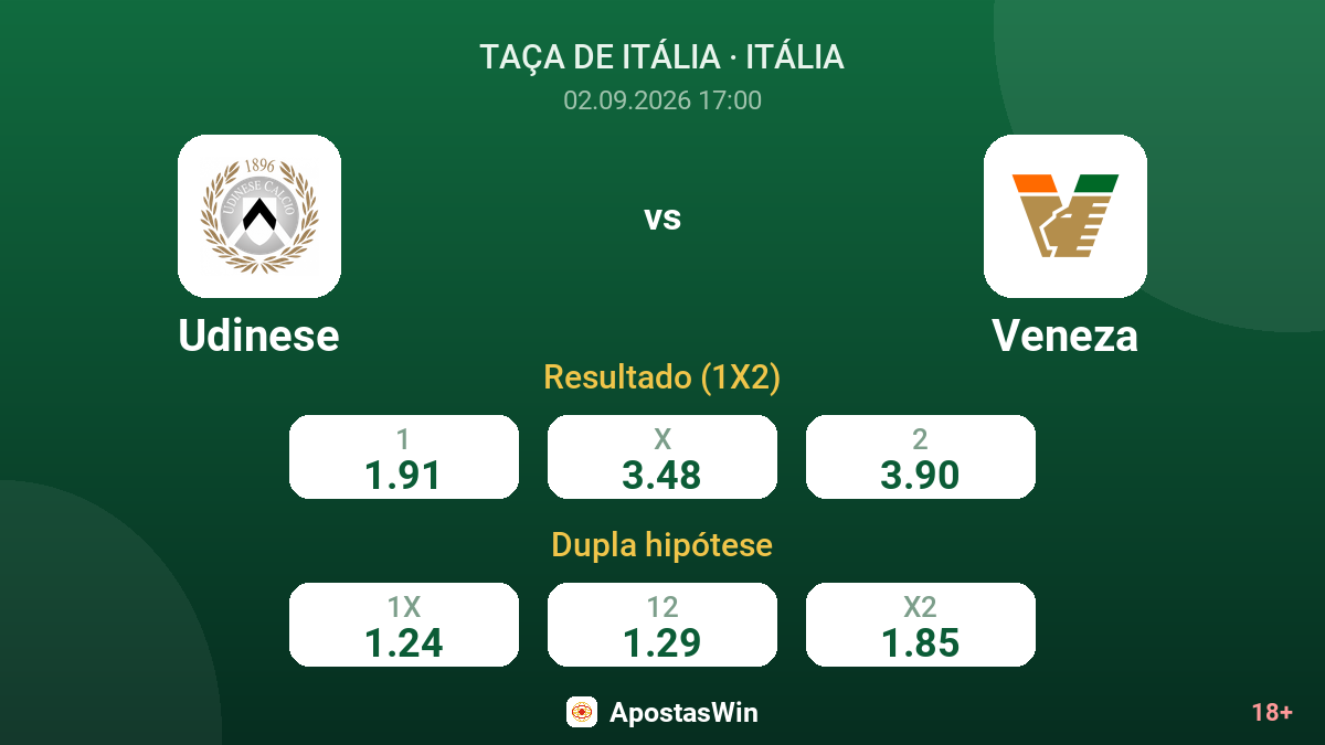 Udinese – Veneza — odds