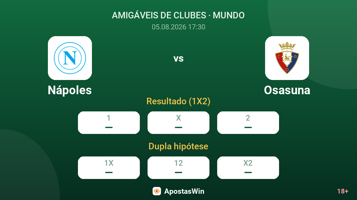 Nápoles vs Osasuna — odds