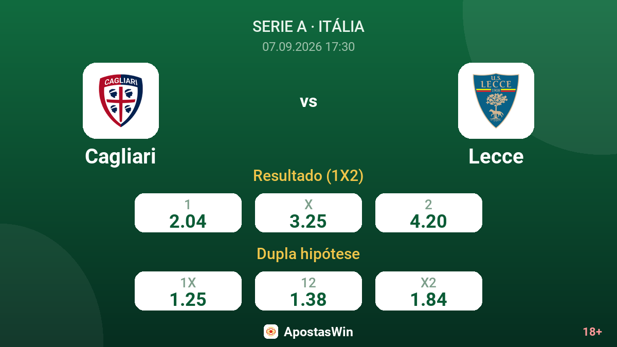 Cagliari – Lecce — odds