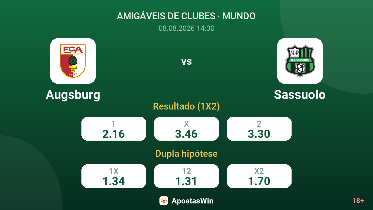 Augsburg – Sassuolo — odds