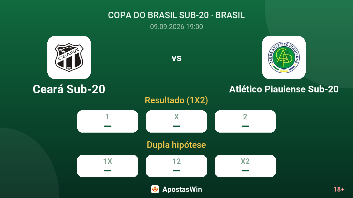 Ceará Sub-20 – Atlético Piauiense Sub-20 — odds
