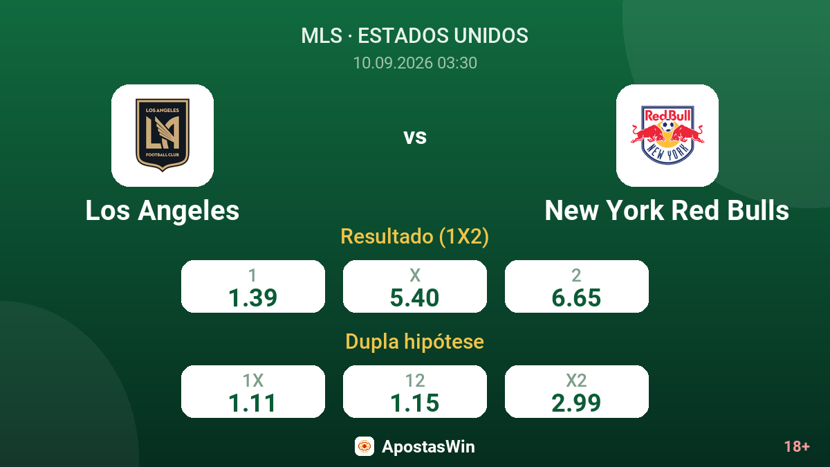 Los Angeles – New York Red Bulls — odds