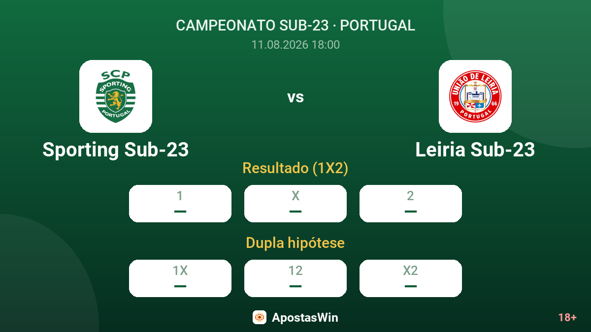 Sporting Sub-23 – Leiria Sub-23 — odds