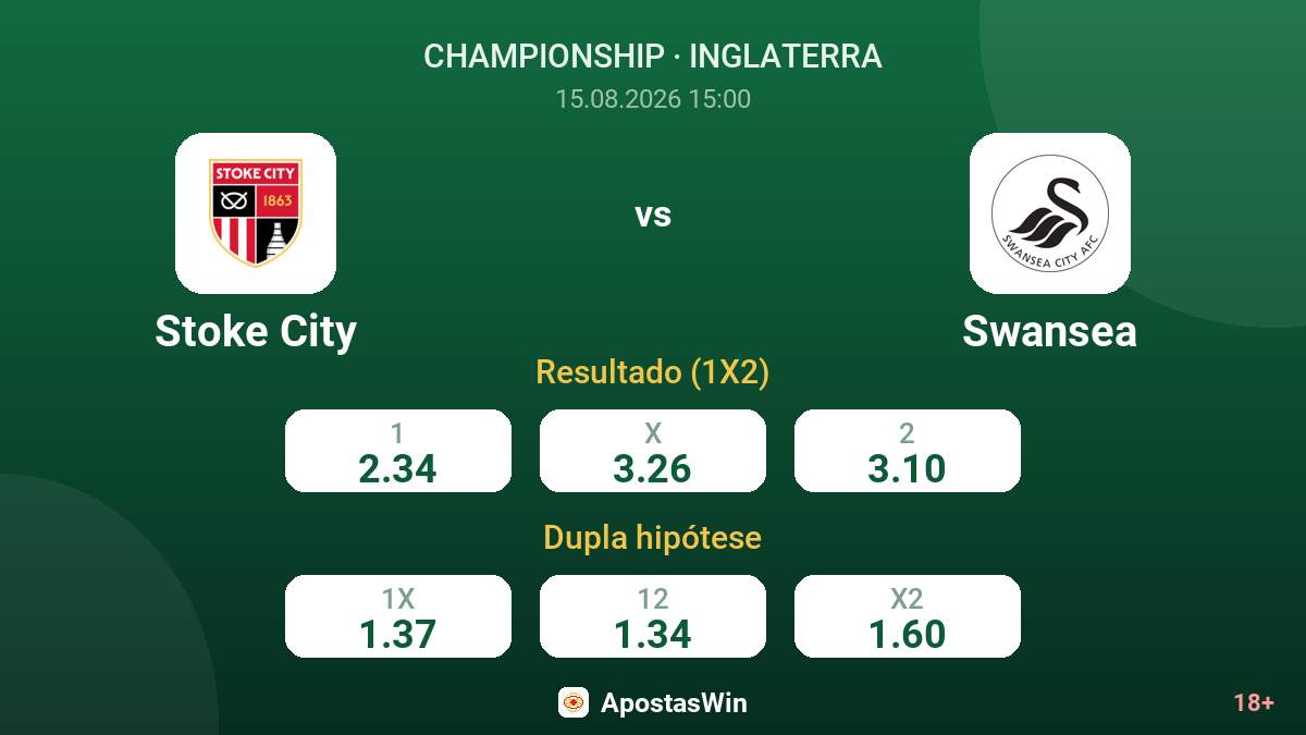 Stoke City – Swansea — odds