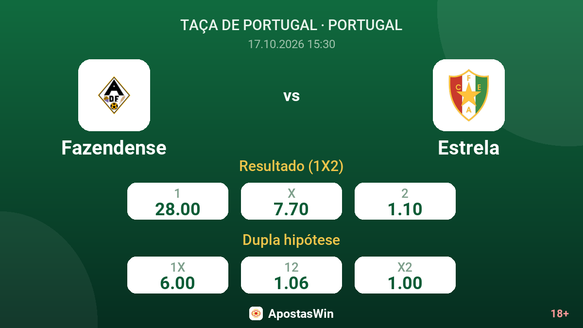 Fazendense – Estrela — odds