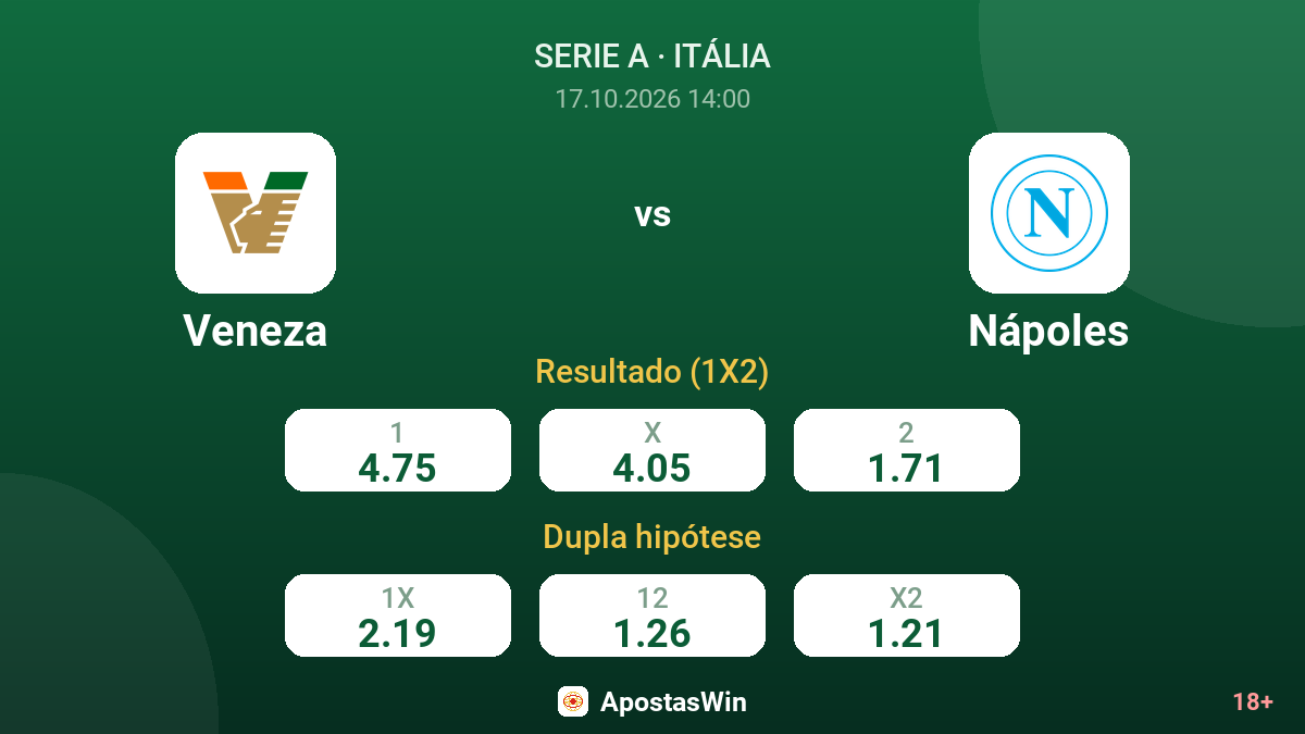 Veneza – Nápoles — odds