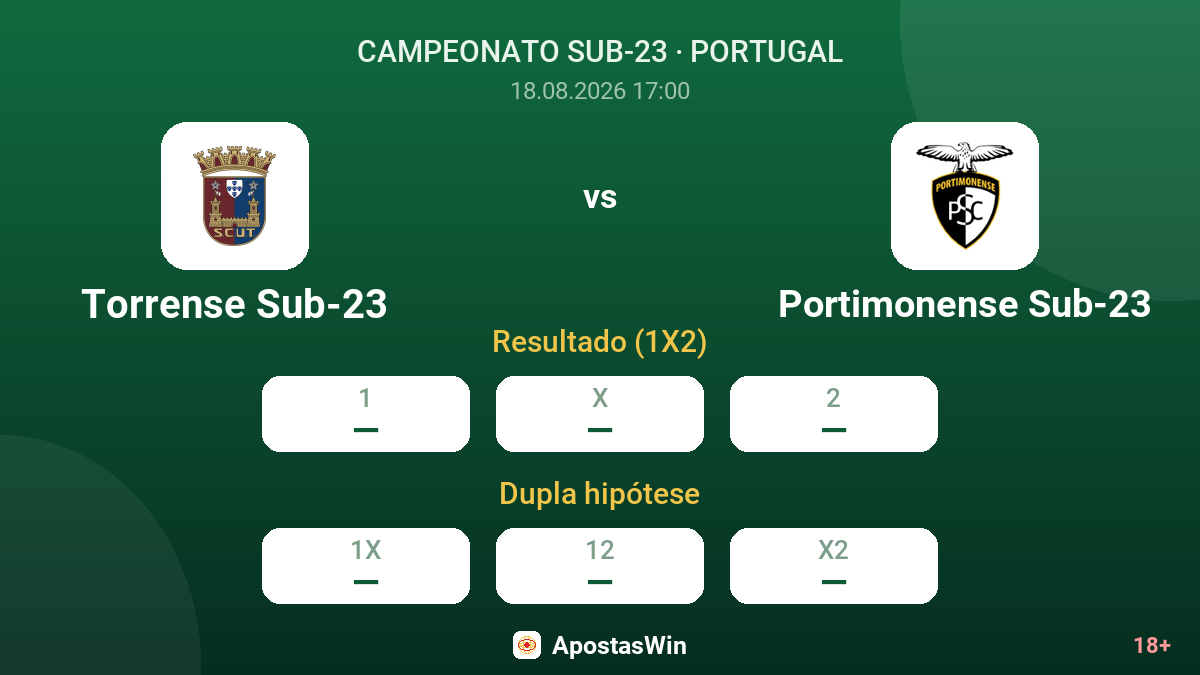 Torrense Sub-23 – Portimonense Sub-23 — odds
