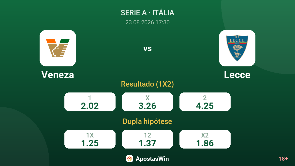 Veneza – Lecce — odds