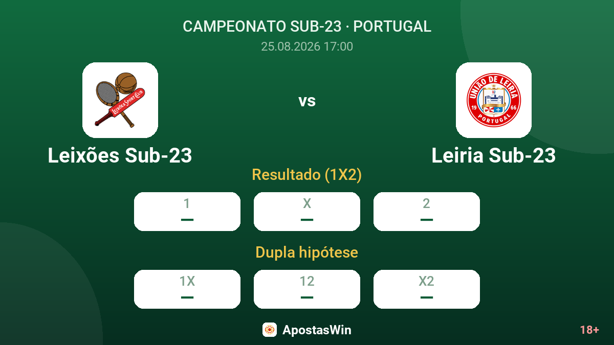 Leixões Sub-23 – Leiria Sub-23 — odds