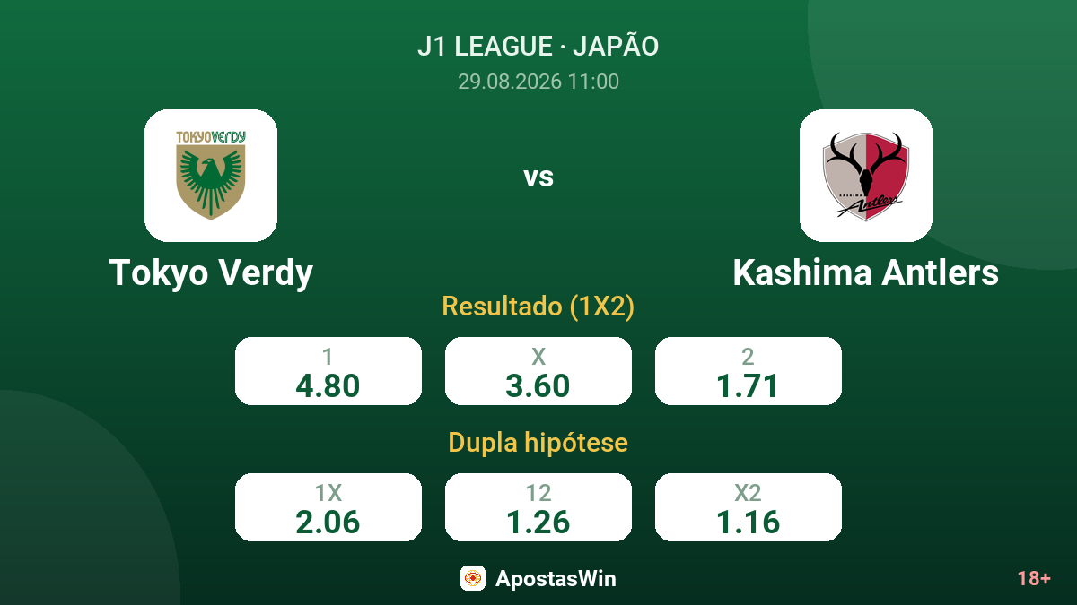 Tokyo Verdy – Kashima Antlers — odds