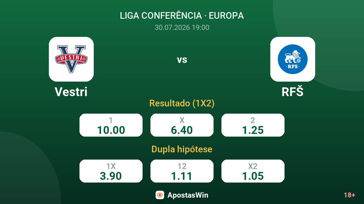 Vestri vs RFŠ — odds