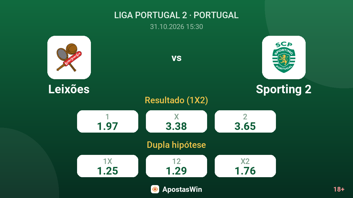 Leixões – Sporting 2 — odds